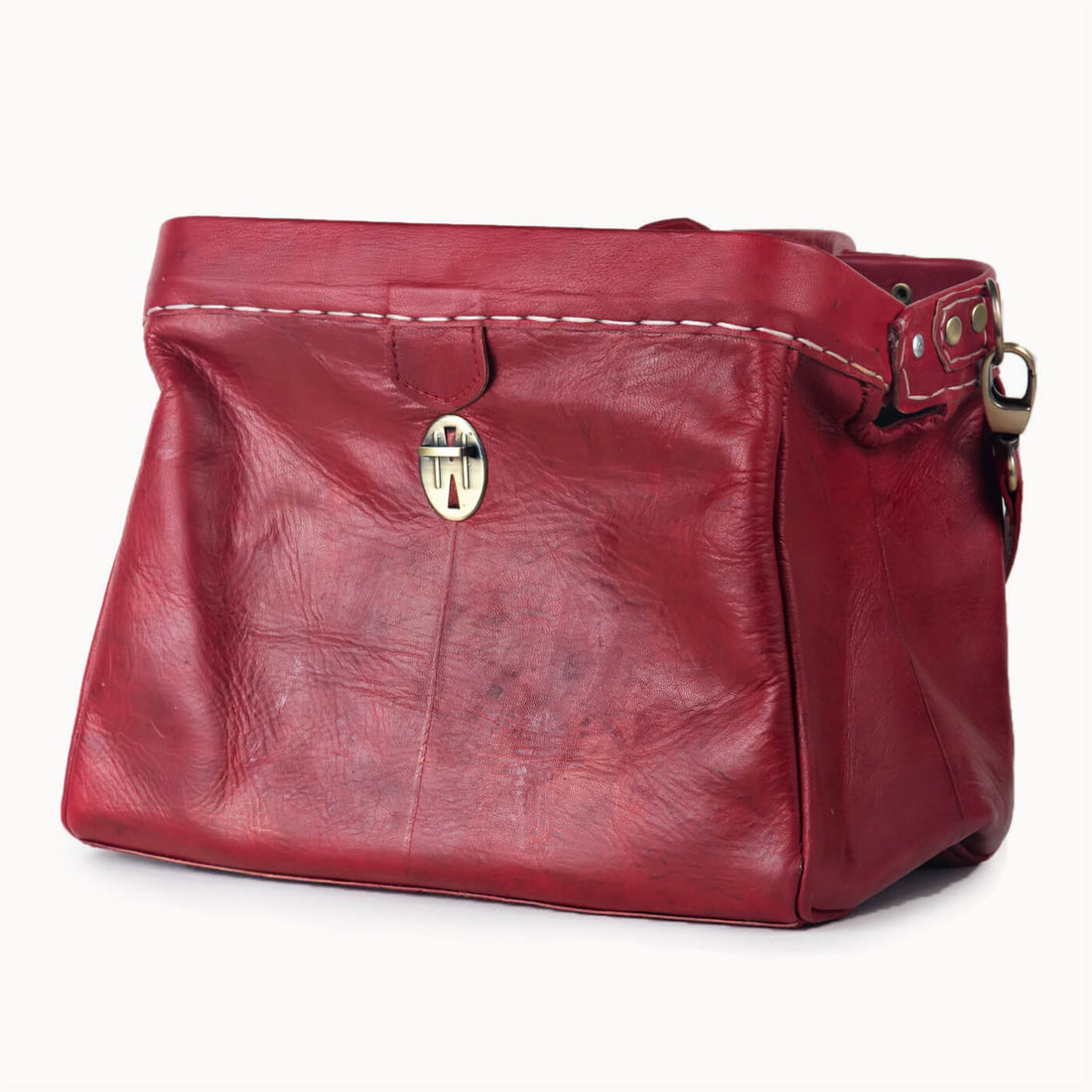 Doenya Leren Tas ‘Petit’ rood, boho, Ibiza stijl - Doendoe Webshop