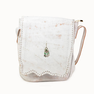 Doenya Leren Tas 'Pandora' wit, boho, Ibiza stijl - Doendoe Webshop