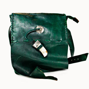 Doenya Leren Tas ‘Tribal’ groen, boho, Ibiza stijl - Doendoe Webshop