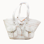 Doenya Leren Mand 'Saint Tropez' wit, boho, Ibiza stijl - Doendoe Webshop