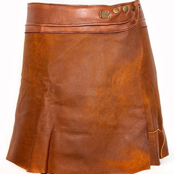 Doenya Mini Rok 'Elegance' Leer cognac, boho, Ibiza stijl - Doendoe Webshop