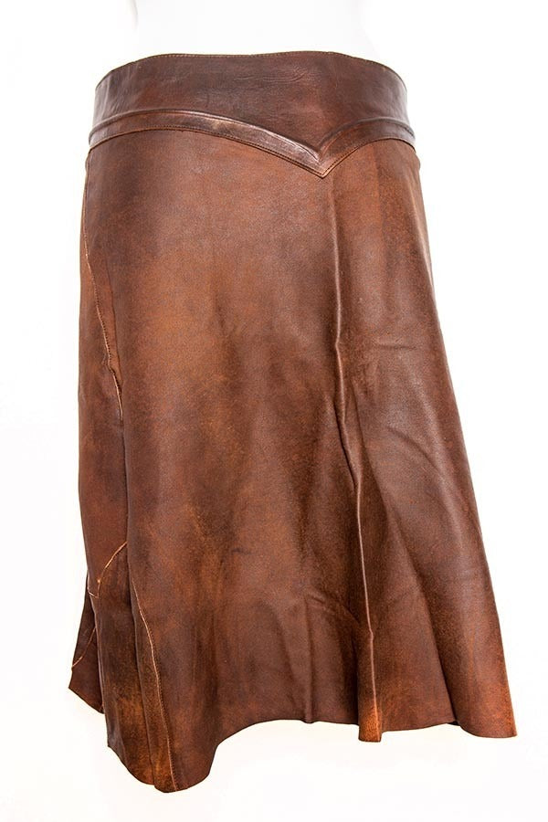 Doenya Midi Rok 'Elegance' Leer , boho, Ibiza stijl - Doendoe Webshop