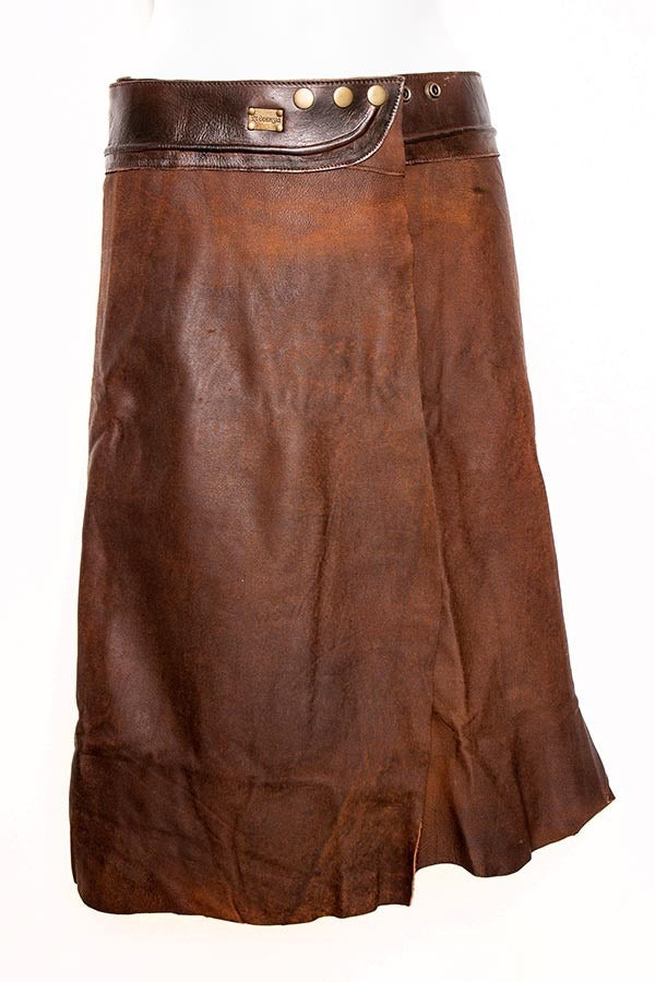 Doenya Midi Rok 'Elegance' Leer bruin, boho, Ibiza stijl - Doendoe Webshop
