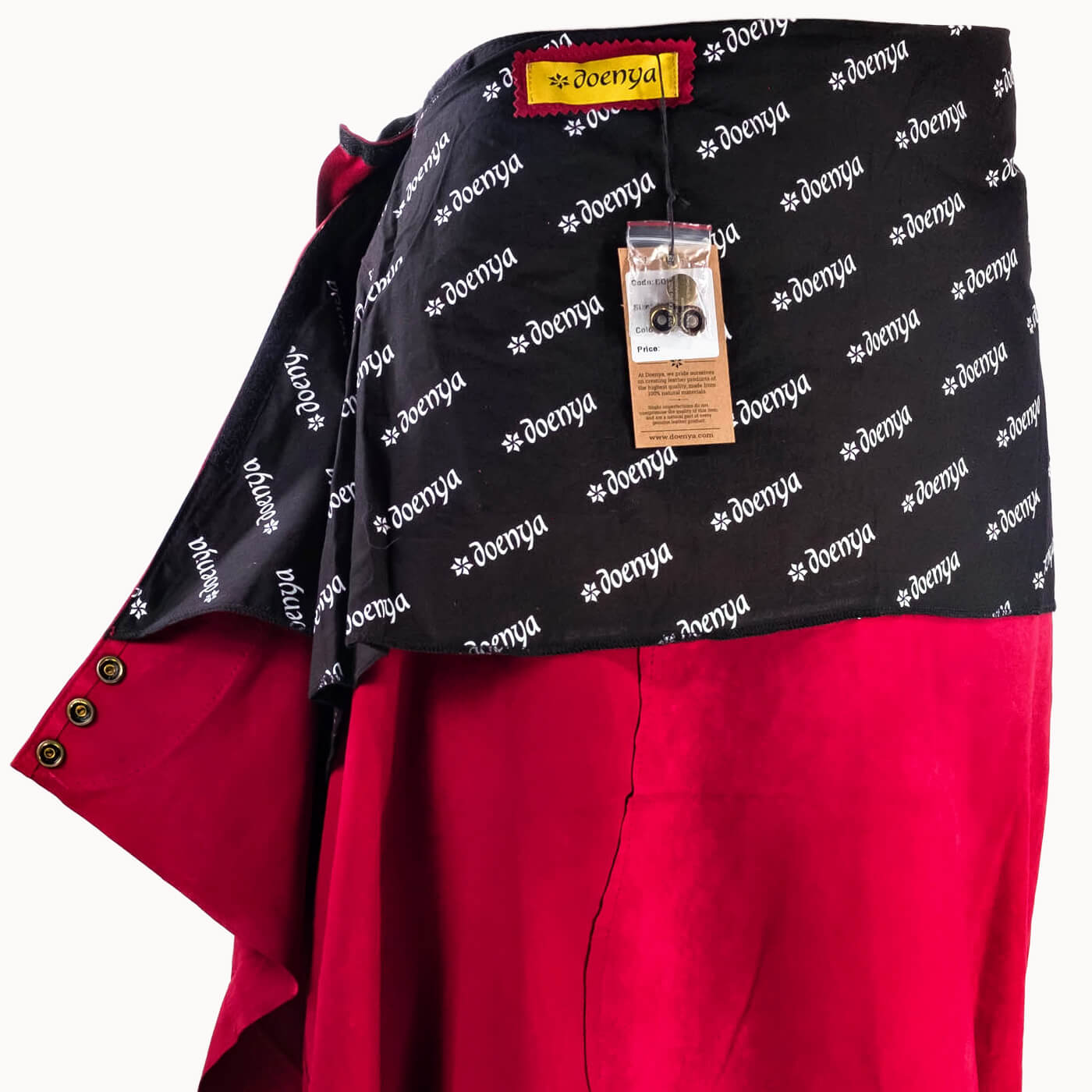 Lange Rok 'Inlay', rood, boho, Ibiza stijl - Doendoe Webshop