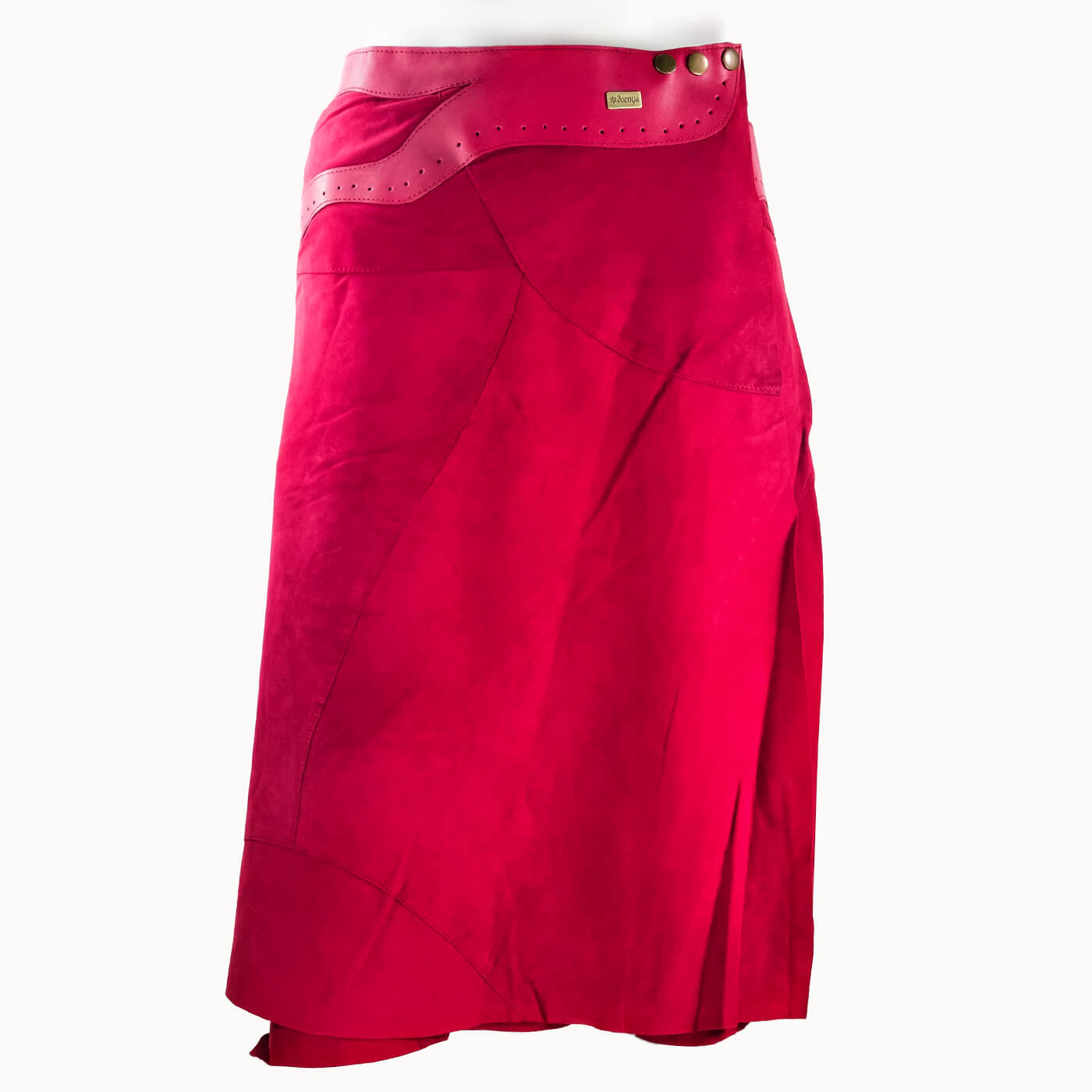Midi Rok 'Inlay', rood, boho, Ibiza stijl - Doendoe Webshop