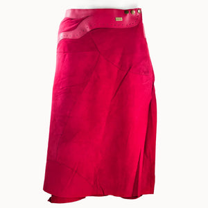 Midi Rok 'Inlay', rood, boho, Ibiza stijl - Doendoe Webshop