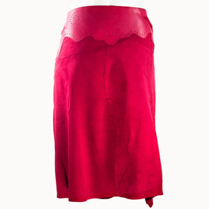 Midi Rok 'Inlay', rood, boho, Ibiza stijl - Doendoe Webshop