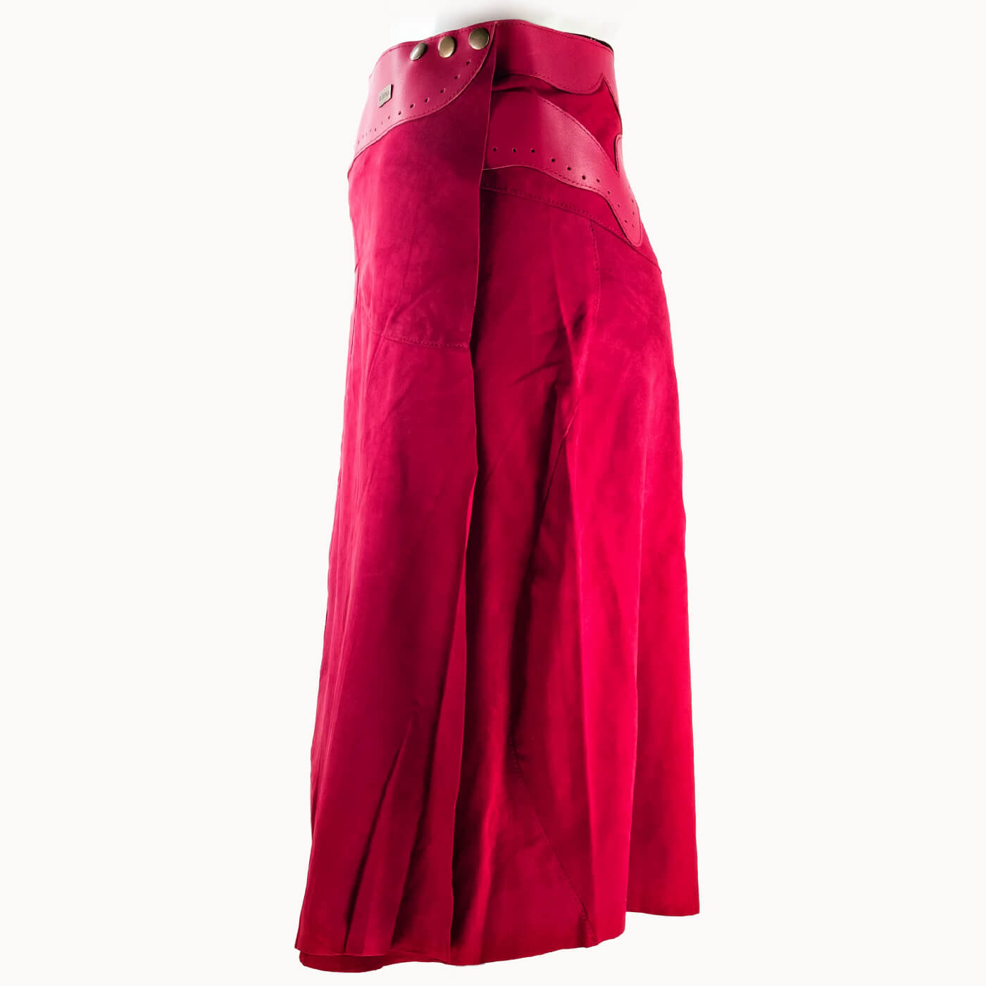 Midi Rok 'Inlay', rood, boho, Ibiza stijl - Doendoe Webshop