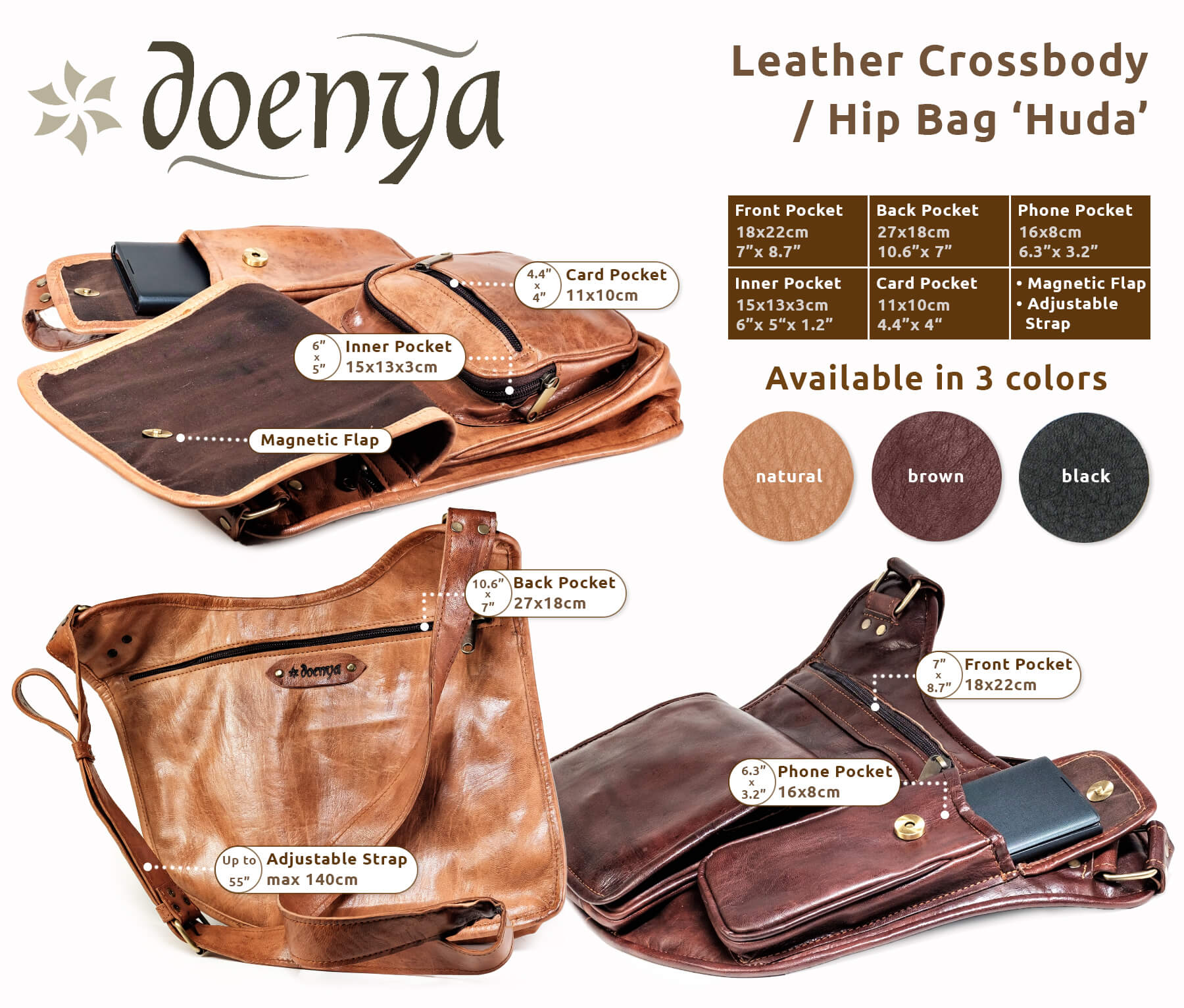 Leren Tas 'Huda'