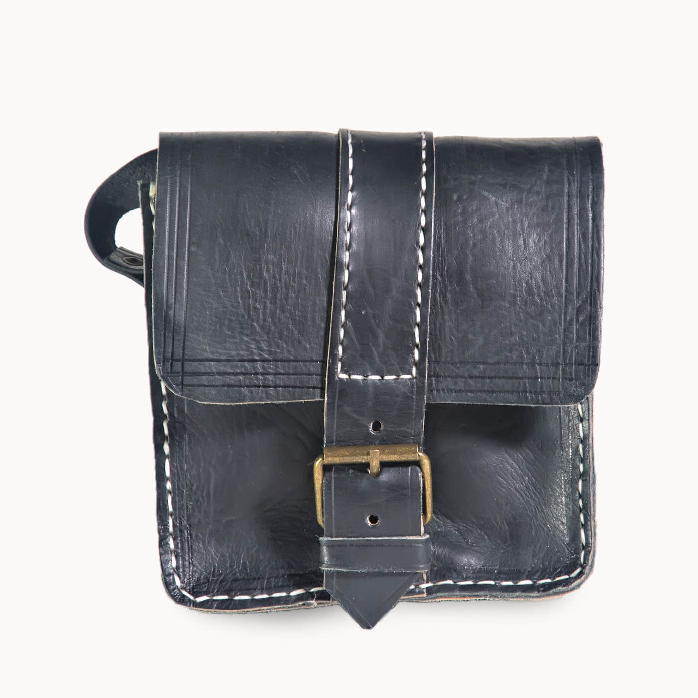 Doenya Leren Tasje ‘Pico’ zwart, boho, Ibiza stijl - Doendoe Webshop