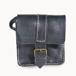 Doenya Leren Tasje ‘Pico’ zwart, boho, Ibiza stijl - Doendoe Webshop