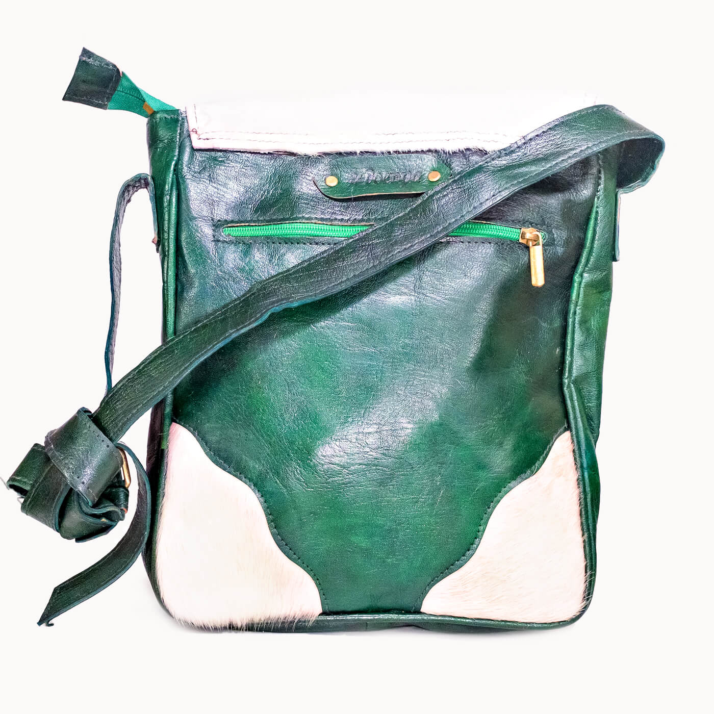 Doenya Leren Tas ‘Diagonale’ , boho, Ibiza stijl - Doendoe Webshop