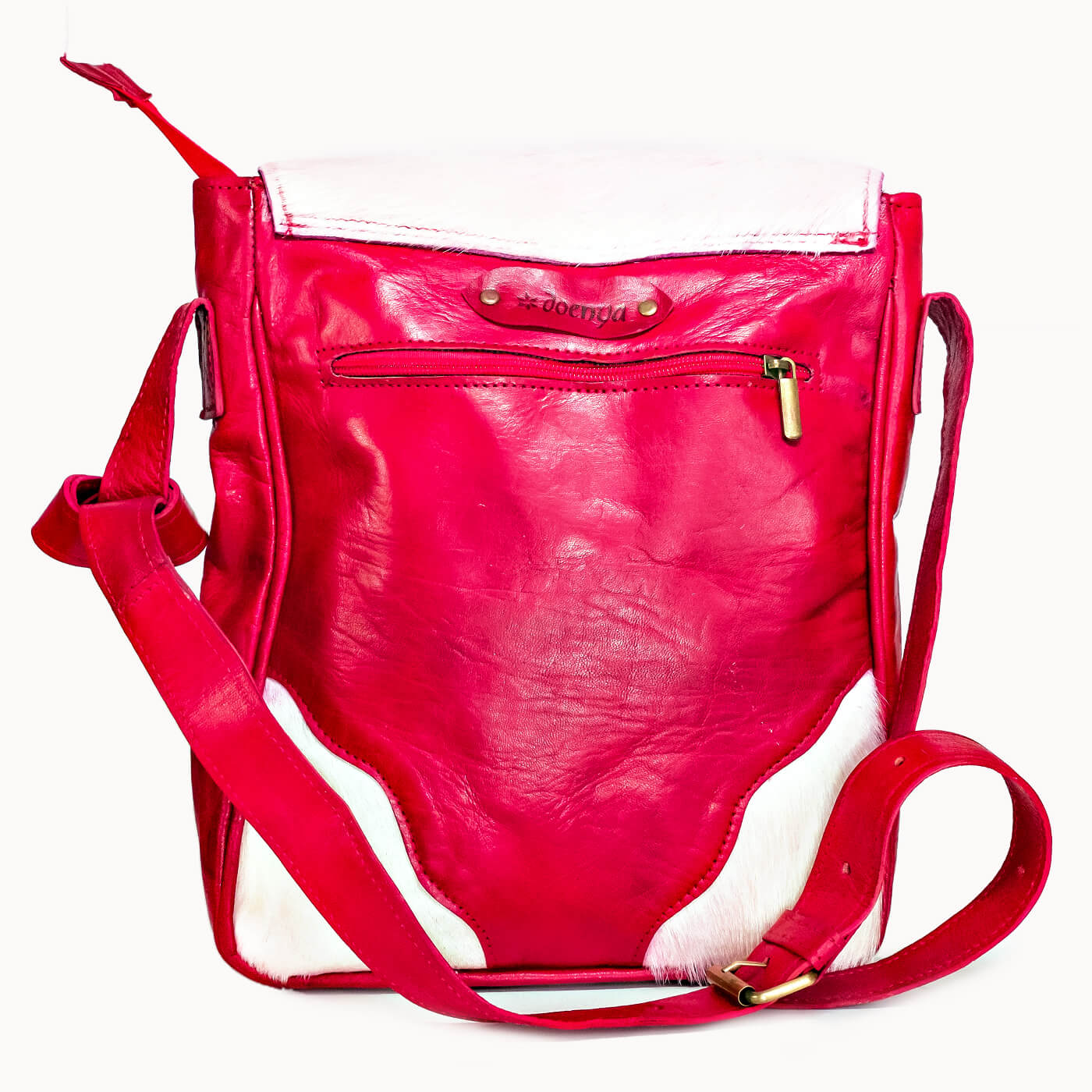Doenya Leren Tas ‘Diagonale’ , boho, Ibiza stijl - Doendoe Webshop