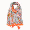 Doenya Sjaal ‘Grey Orange Paisley' , boho, Ibiza stijl - Doendoe Webshop