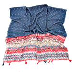 Doenya Sjaal ‘Stripey Flowers' , boho, Ibiza stijl - Doendoe Webshop