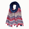 Doenya Sjaal ‘Stripey Flowers' , boho, Ibiza stijl - Doendoe Webshop