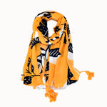 Doenya Sjaal ‘Yellow Summer Leaves' , boho, Ibiza stijl - Doendoe Webshop