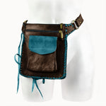 Doenya Heuptas 'Elsa' bruin/turquoise, boho, Ibiza stijl - Doendoe Webshop