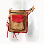 Doenya Heuptas 'Elsa' naturel/rood, boho, Ibiza stijl - Doendoe Webshop